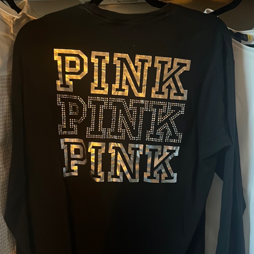 Victoria Secret Pink rhinestone campus tee